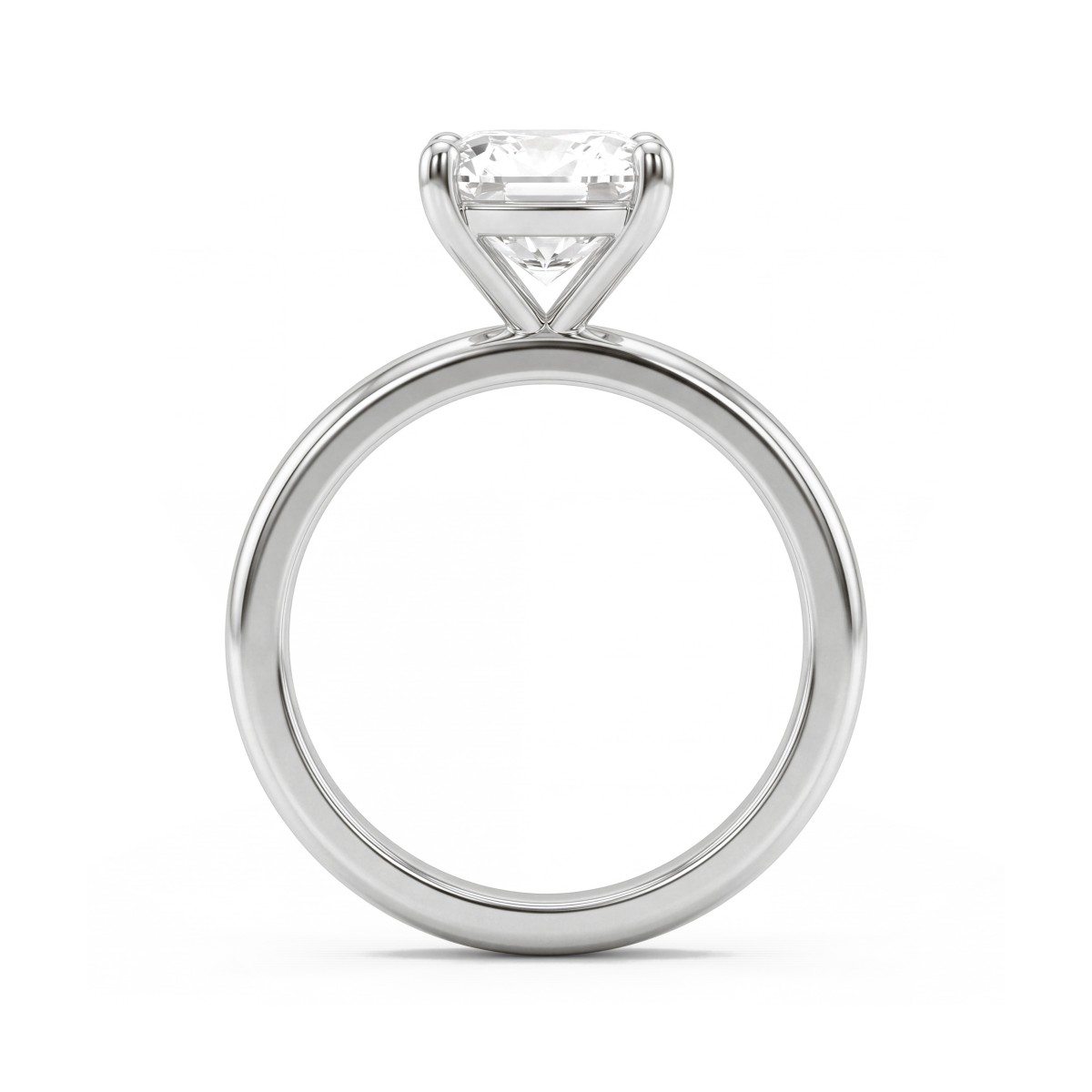 Altessa - Bague de fiançailles solitaire en moissanite taille coussin avec serti haut à quatre griffes