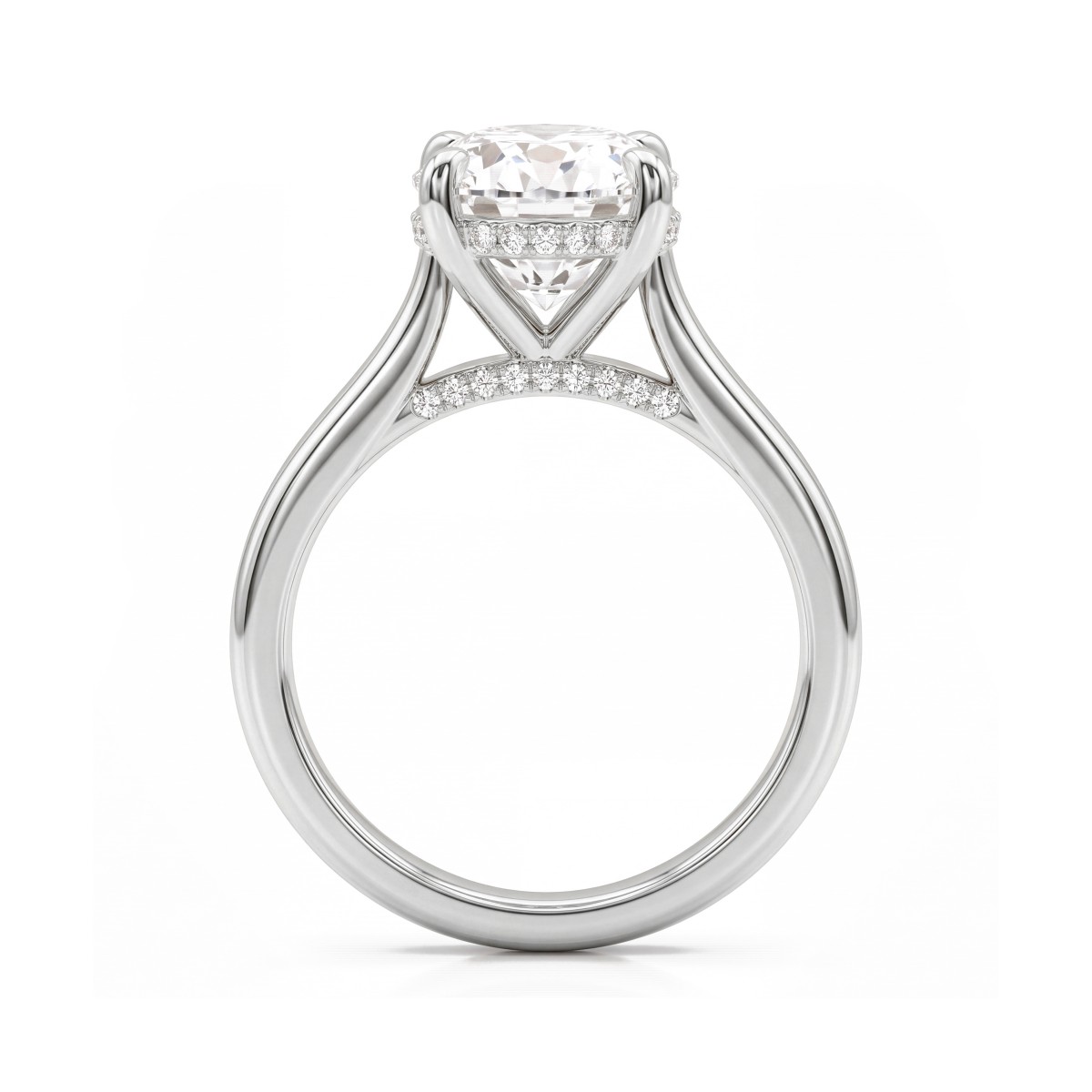 Nimbus - Bague de fiançailles en moissanite ovale avec halo caché