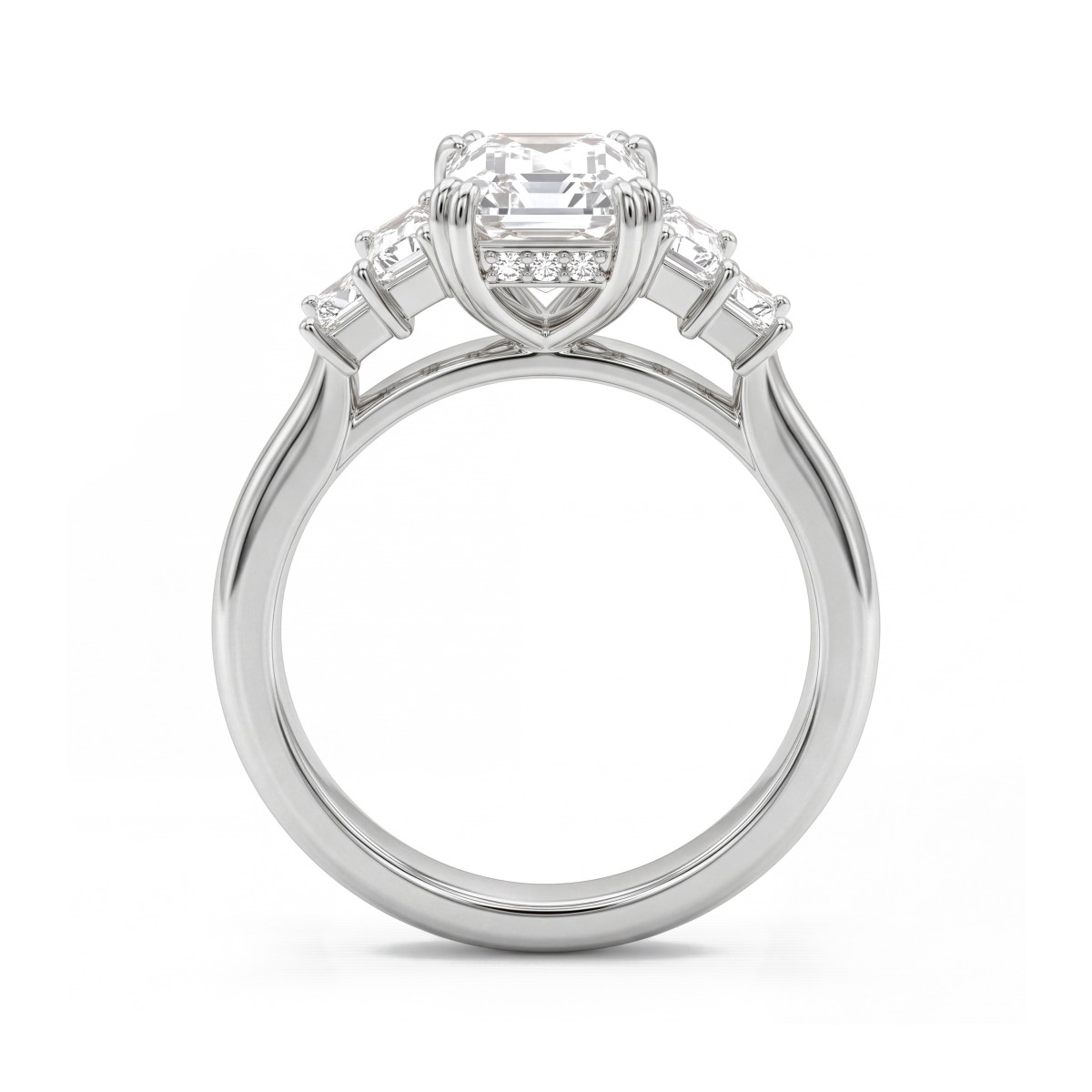 Mosaic - Bague à cinq pierres en moissanite taille émeraude