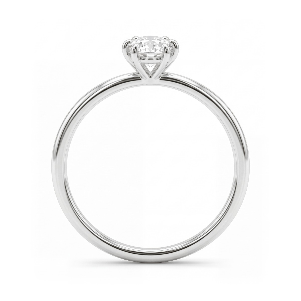 Mignon - Bague solitaire en moissanite ovale à six griffes