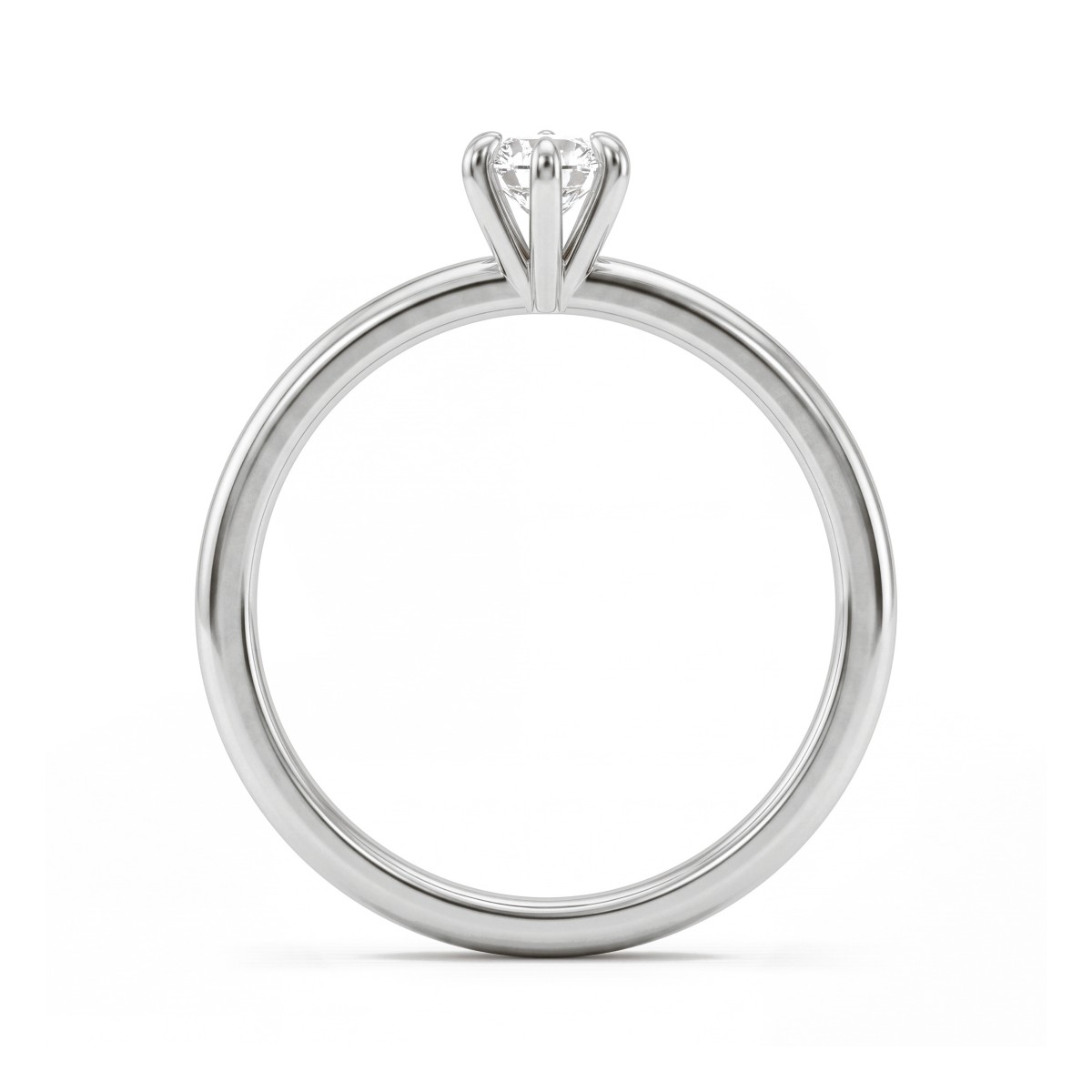 Lily - Bague solitaire en moissanite ronde à sertissage tulipe