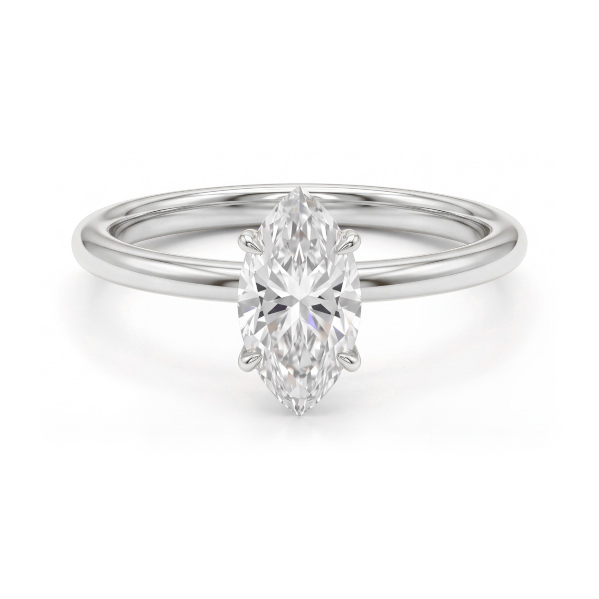 Willow - Bague de fiançailles solitaire en moissanite marquise