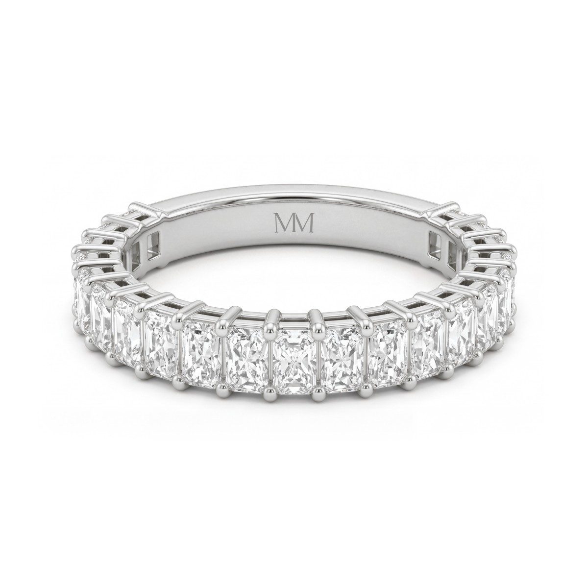Radiline - Anneau trois quarts de tour en moissanite taille radiant