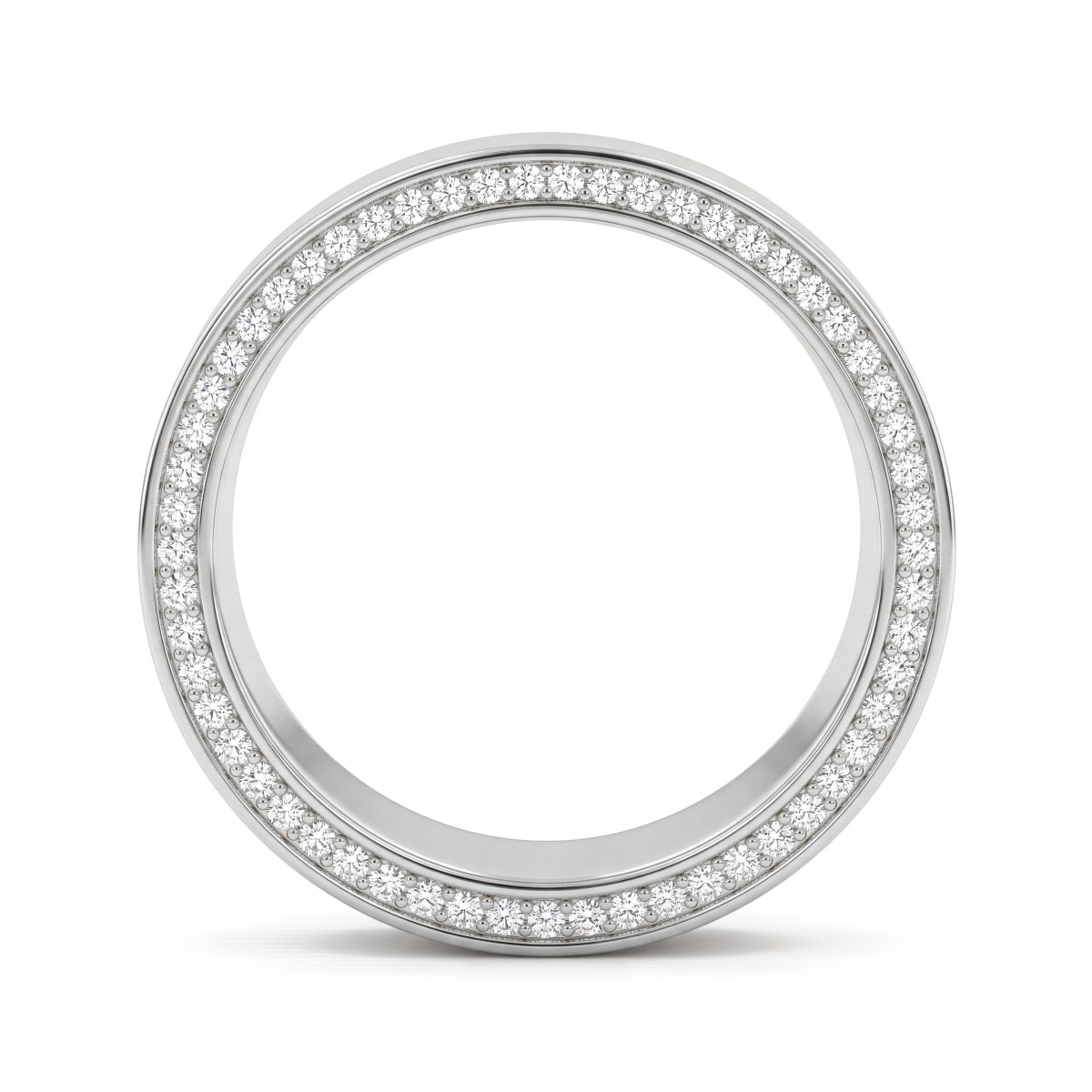 Horizon - Alliance pour homme en moissanite avec bords pavés
