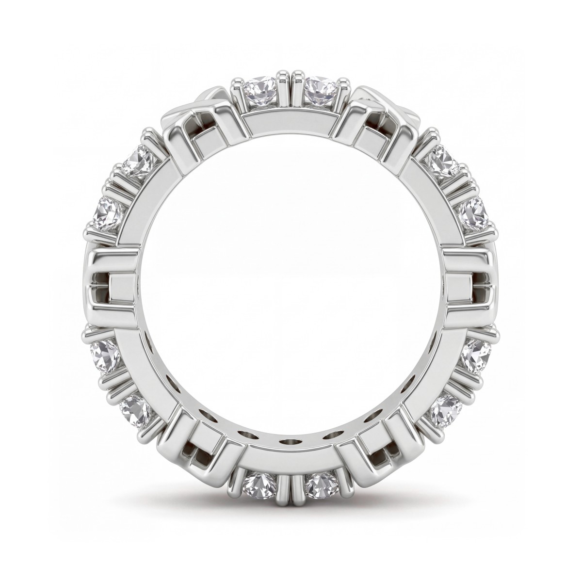 Duetta - Bague d’éternité en moissanite ronde avec motifs en X