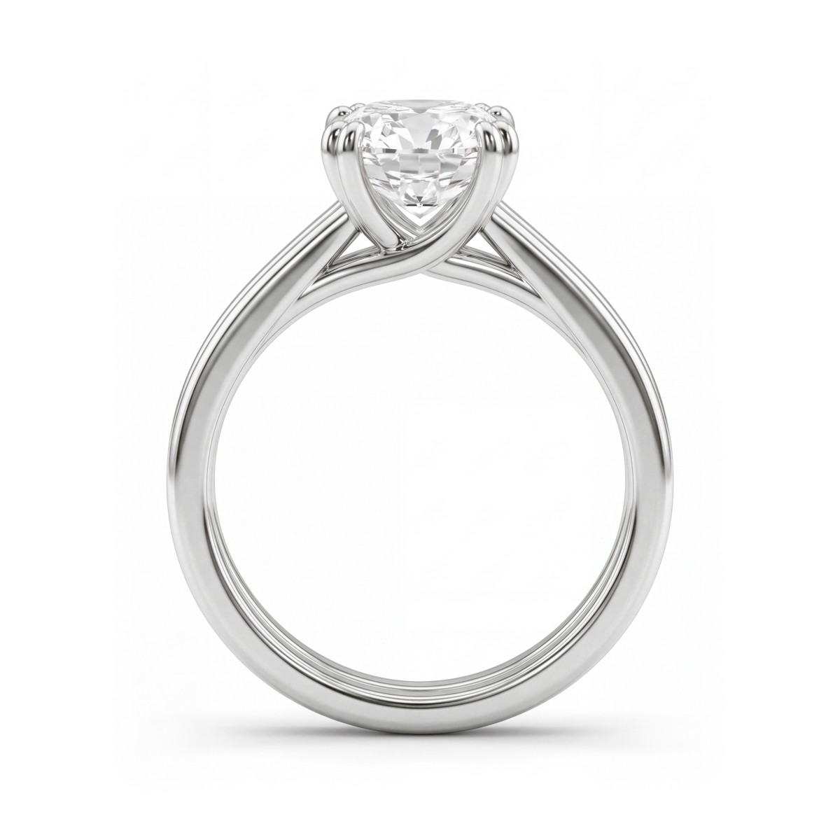 Entwine - Bague de fiançailles en moissanite taille coussin avec double anneau croisé