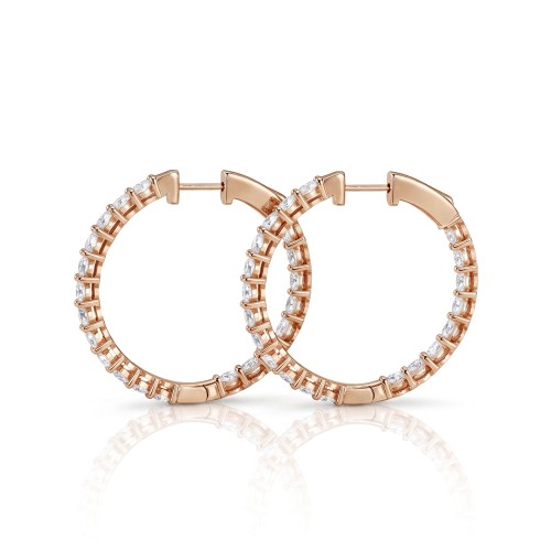 Luminette - Créoles en moissanite taille ovale à griffes partagées