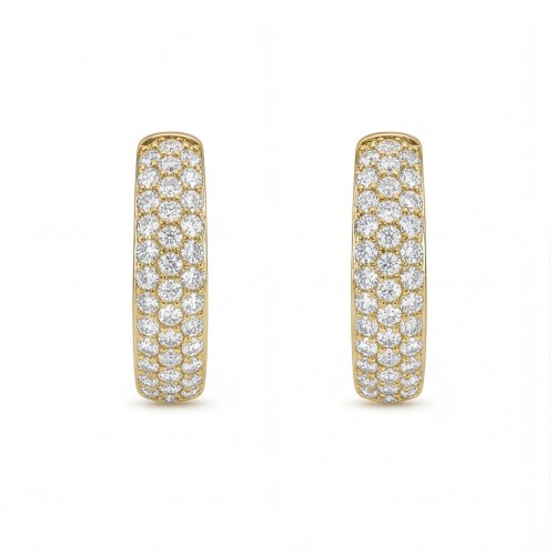 Glintique - Mini-créoles serties pavé en moissanite avec fermoir articulé