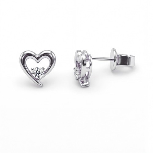Essence - Boucles d’oreilles cœur en moissanite