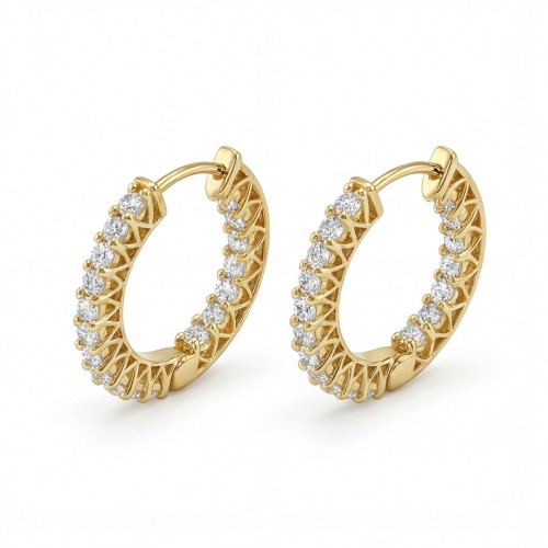 Pristine - Boucles d’oreilles mini-créoles en moissanite
