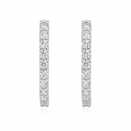 Pristine - Boucles d’oreilles mini-créoles en moissanite