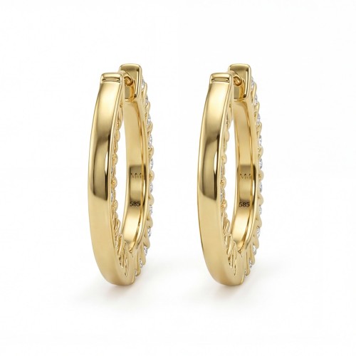 Pristine - Boucles d’oreilles mini-créoles en moissanite