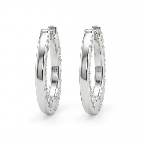 Pristine - Boucles d’oreilles mini-créoles en moissanite