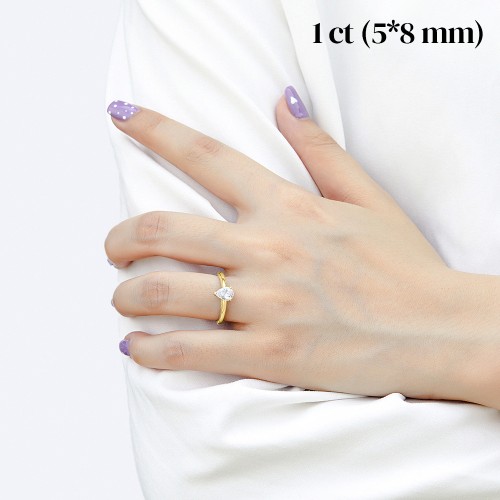 Larissa - Bague solitaire avec moissanite taille poire