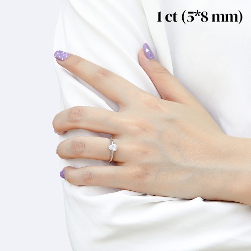 Larissa - Bague solitaire avec moissanite taille poire