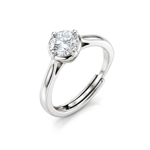 Unum - Bague solitaire ajustable en moissanite