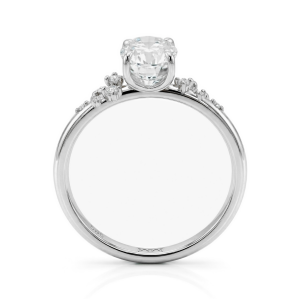 Ovaline - Bague en moissanite ovale avec pierres latérales discrètes