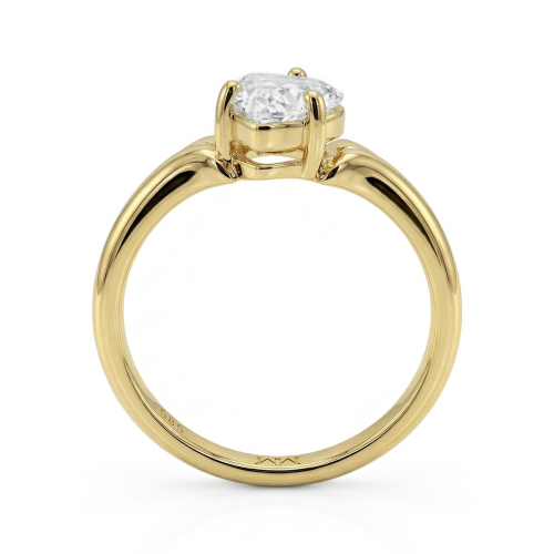 Elysia - Bague solitaire en moissanite taille trillion