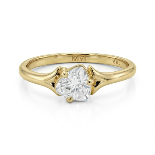 Elysia - Bague solitaire en moissanite taille trillion