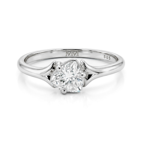 Elysia - Bague solitaire en moissanite taille trillion