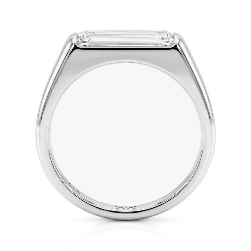Aurelia - Bague solitaire en moissanite taille baguette
