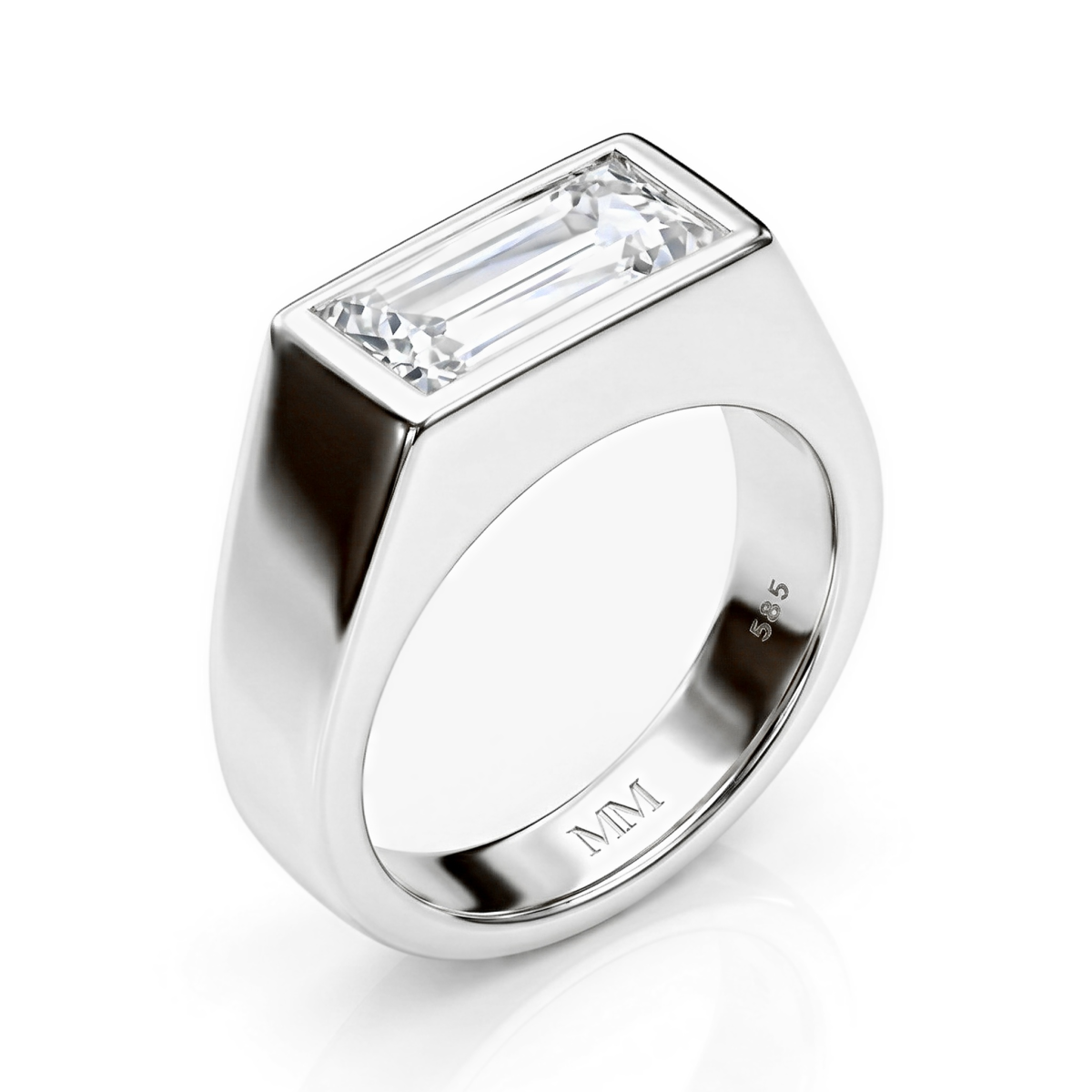 Maxton - Bague pour homme en moissanite rectangulaire