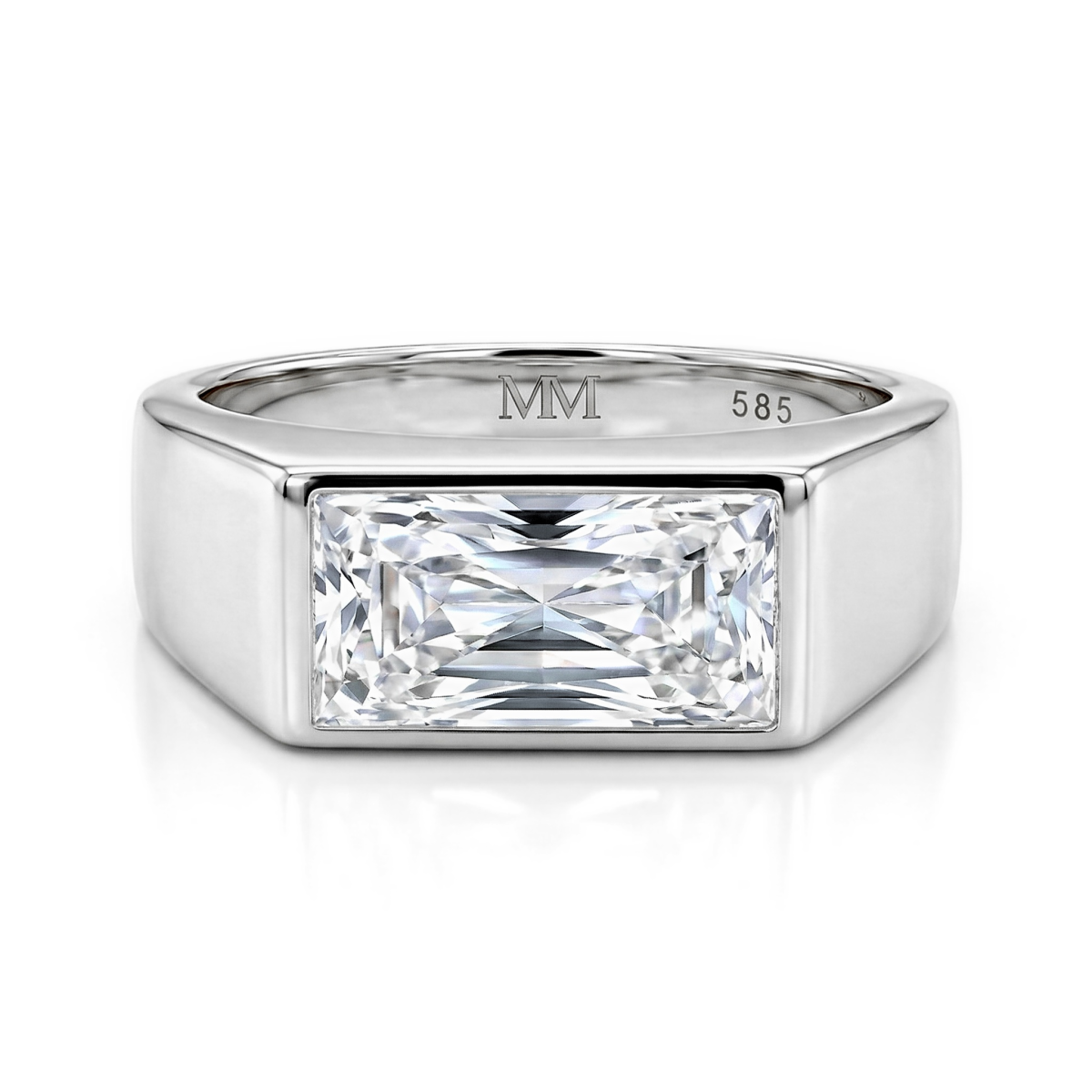 Maxton - Bague pour homme en moissanite rectangulaire