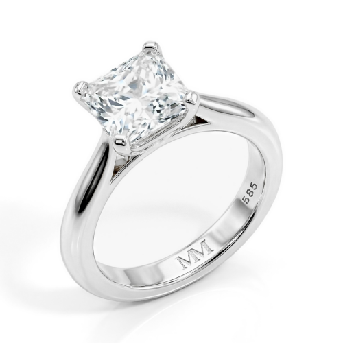 Iris – Bague solitaire en moissanite taille princesse