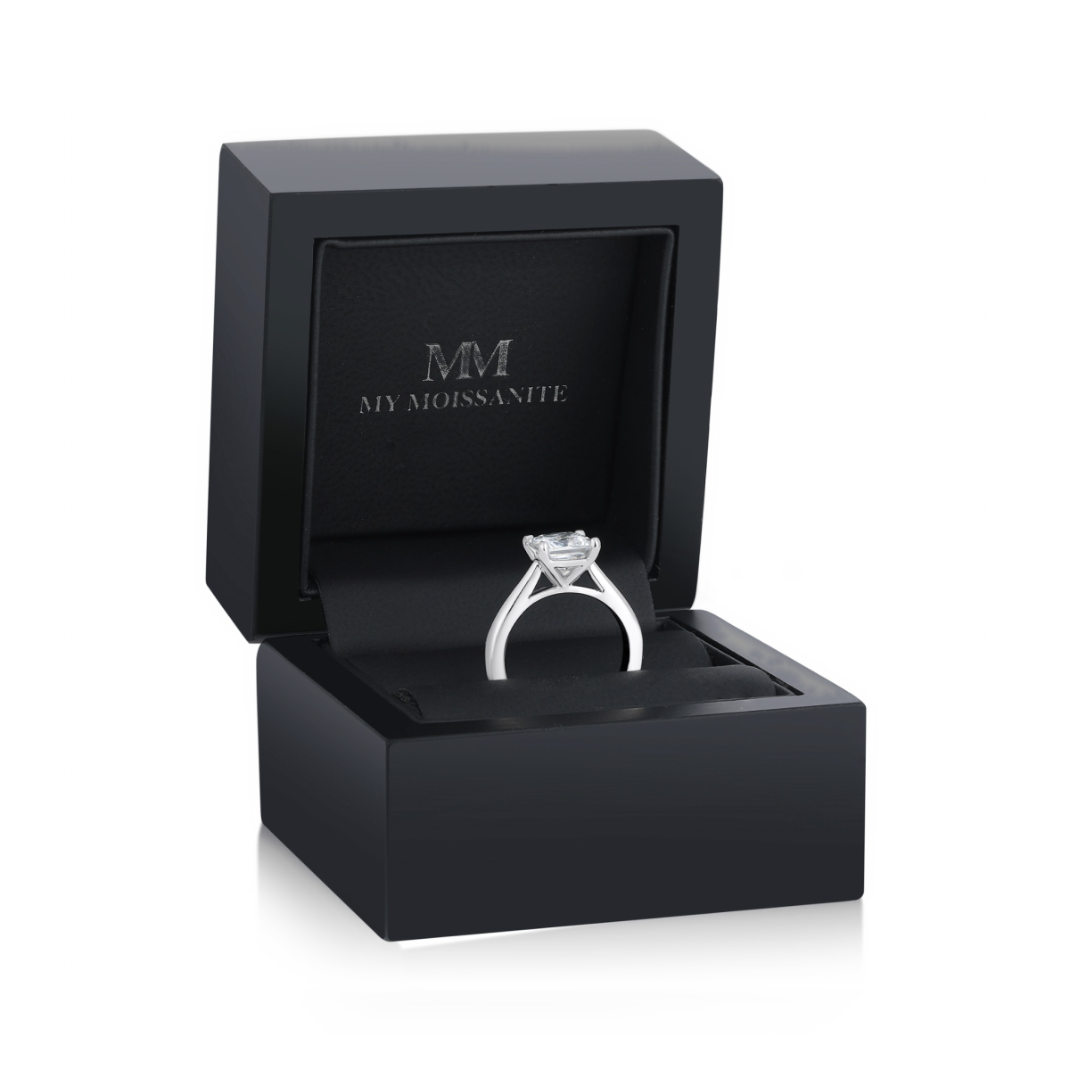 Iris - Bague solitaire en moissanite taille princesse | My Moissanite
