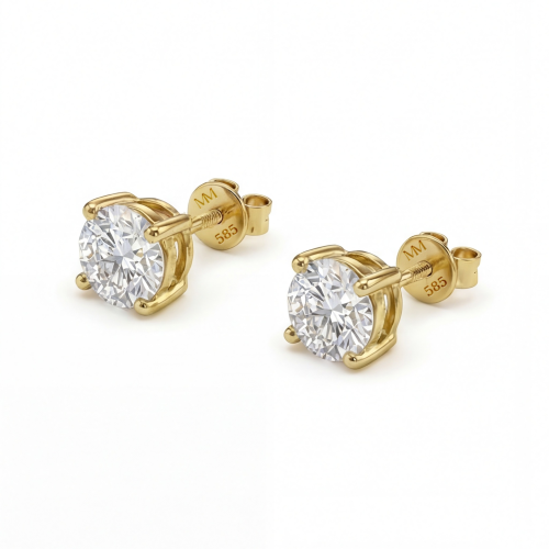 Helix - Puces d’oreilles en moissanite avec fermoir à vis sécurisé