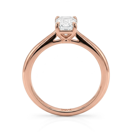 Elysium - Bague solitaire en moissanite taille émeraude