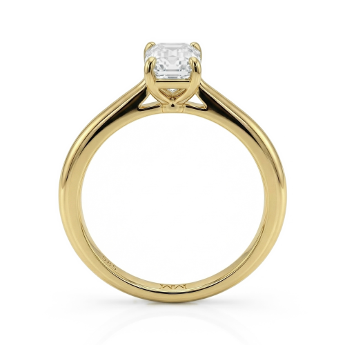 Elysium - Bague solitaire en moissanite taille émeraude