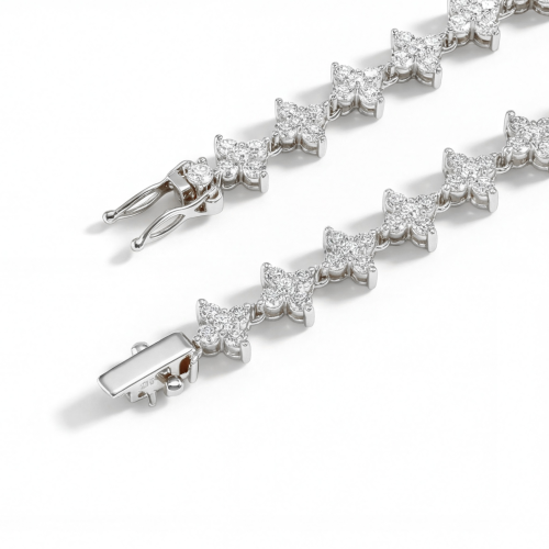 Pentara - Collier tennis en moissanite avec serti pavé