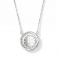 Brillante - Pendentif à grappe de moissanites rondes avec halo pavé