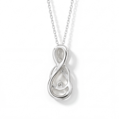 Infinity - Pendentif torsadé en moissanite avec pavé