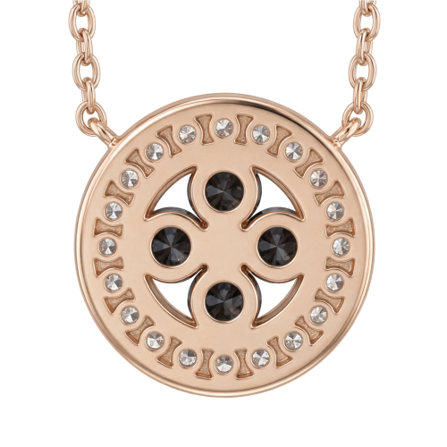 Nightfall - Pendentif en moissanite noire avec halo et bordure ornée