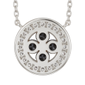 Nightfall - Pendentif en moissanite noire à halo et bordure ornée