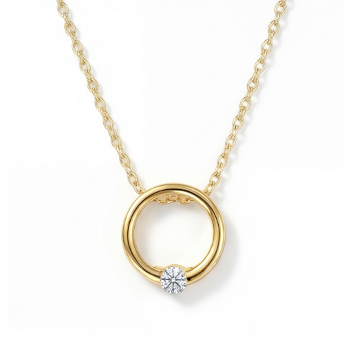 Luna - Pendentif solitaire contemporain en moissanite