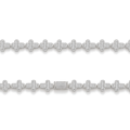 Virtuoso - Chaîne à pendentif croix en moissanite taille émeraude avec serti pavé et fermoir remarquable