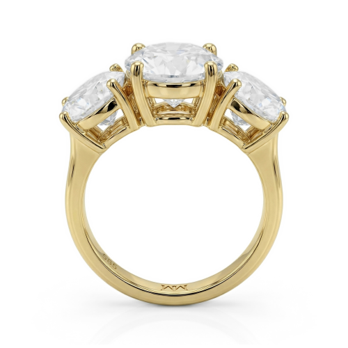 Triadique - Bague de fiançailles trilogie classique en moissanite