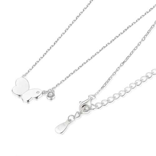 Papillia - Collier avec charm papillon et détails en moissanite