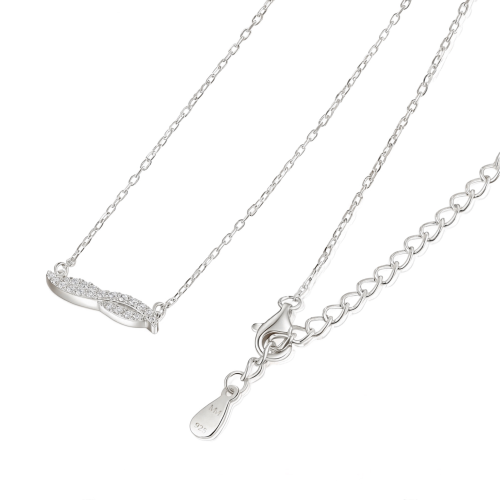 Astrid - Collier en moissanite d’inspiration marquise avec serti pavé