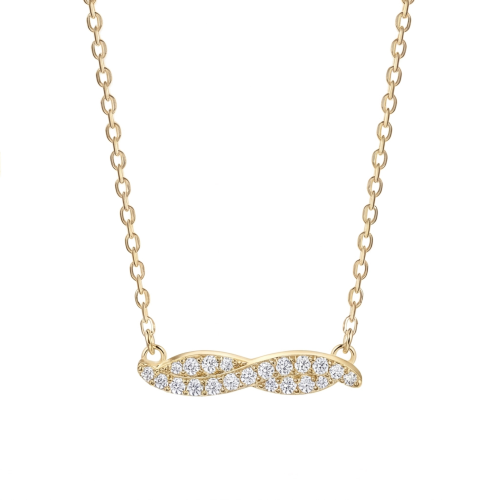 Astrid - Collier en moissanite d’inspiration marquise avec serti pavé