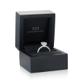 Veridian - Bague en moissanite taille émeraude avec anneau serti pavé