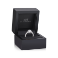 Plushette - Bague de fiançailles en moissanite taille coussin allongée avec halo et corps de bague micropavé