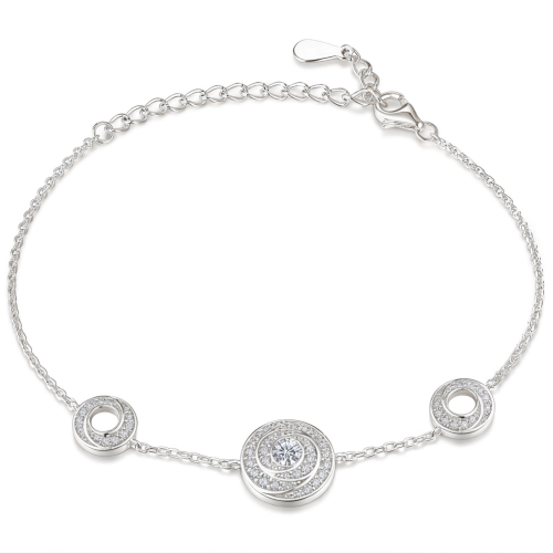 Cirquel - Bracelet en moissanite à éléments à double halo reliés entre eux