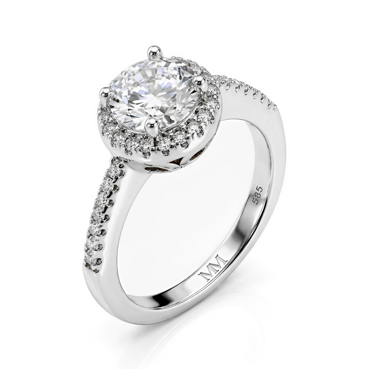 Seraphina - Bague de fiançailles en moissanite avec halo | My Moissanite
