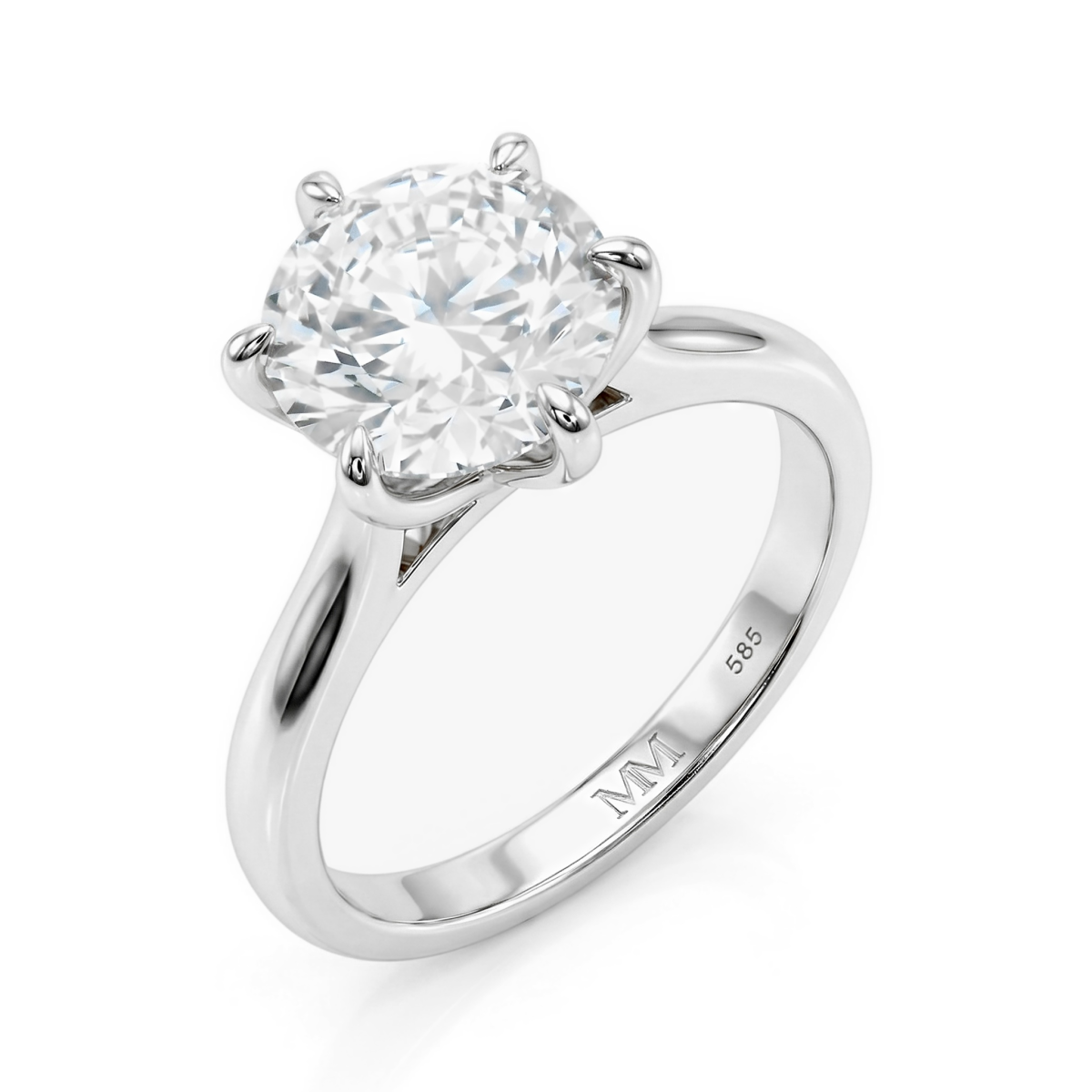 Circlique - Bague de fiançailles solitaire en moissanite