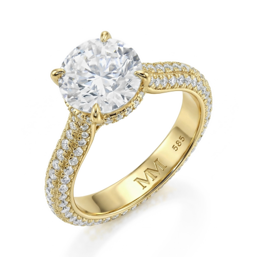 Cassiane - Bague de fiançailles en moissanite avec pavé