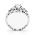 Fiorine - Ensemble bague de fiançailles et alliance en moissanite taille ovale au motif végétal